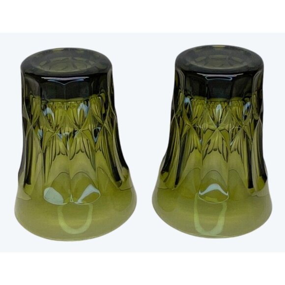 2 Noritake Perspective Green Glass 10 Ounce Flat Tumblers Glasses 4 7/8" - Picture 6 of 6